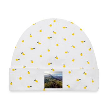 Ardèche Naturlandschaft – Originalfoto - Baby Premium Organic Mütze - Weiß/Zitronengelb - Vorne