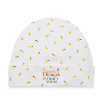 Reisen verändert deine Welt - Baby Premium Organic Mütze - Weiß/Zitronengelb - Vorne