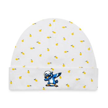 Dabbing Blue Jay - Baby Premium Organic Mütze - Weiß/Zitronengelb - Vorne