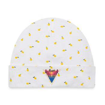 Beach Triangle - Baby Premium Organic Mütze - Weiß/Zitronengelb - Vorne