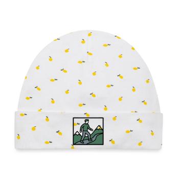 Wanderer Berge Bergsteigen Wandern Wandergruppe - Baby Premium Organic Mütze - Weiß/Zitronengelb - Vorne