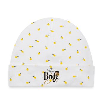 The Bride Club -Discokugel!  - Baby Premium Organic Mütze - Weiß/Zitronengelb - Vorne