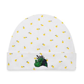 1531_crazy_horns - Baby Premium Organic Mütze - Weiß/Zitronengelb - Vorne
