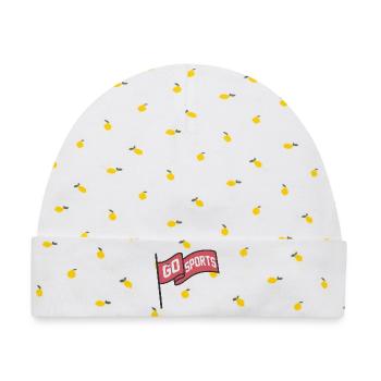 Go Sports Flag Emblem - Baby Premium Organic Mütze - Weiß/Zitronengelb - Vorne