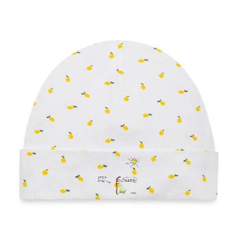 Brechstange - Baby Premium Organic Mütze - Weiß/Zitronengelb - Vorne