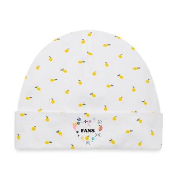 Herz aus Fans, Fächer & Ventilatoren Sommer Design - Baby Premium Organic Mütze - Weiß/Zitronengelb - Vorne
