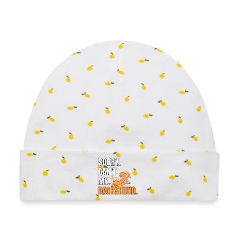 Dackel Dachshund - Baby Premium Organic Mütze - Weiß/Zitronengelb - Vorne