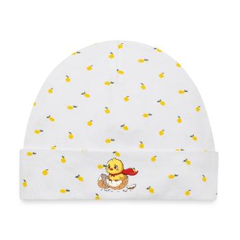 Niedliche Superhelden-Küken-Schlüpfen-Illustration - Baby Premium Organic Mütze - Weiß/Zitronengelb - Vorne