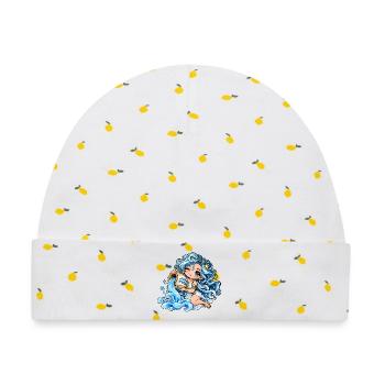 Wassermann Sternzeichen Frauen Kawaii - Baby Premium Organic Mütze - Weiß/Zitronengelb - Vorne