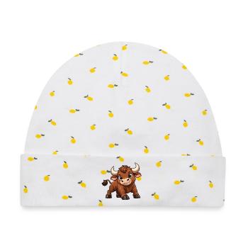 Stier Sternzeichen Kawaii - Baby Premium Organic Mütze - Weiß/Zitronengelb - Vorne