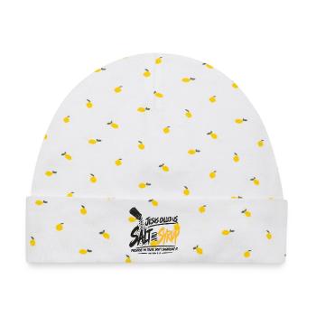 Graffiti-Skript-Burst-Logo - Baby Premium Organic Mütze - Weiß/Zitronengelb - Vorne