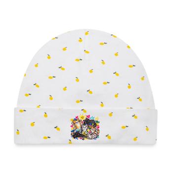 Katzen Doodle Katzenliebe Bunte Katzen Geschenk - Baby Premium Organic Mütze - Weiß/Zitronengelb - Vorne