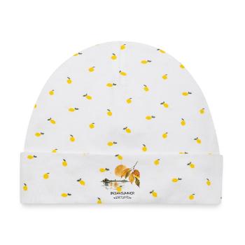 INDIAN SUMMER - Baby Premium Organic Mütze - Weiß/Zitronengelb - Vorne
