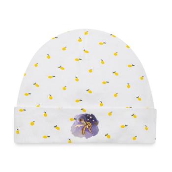 Cosmic Sea Turtle Explorer - Baby Premium Organic Mütze - Weiß/Zitronengelb - Vorne
