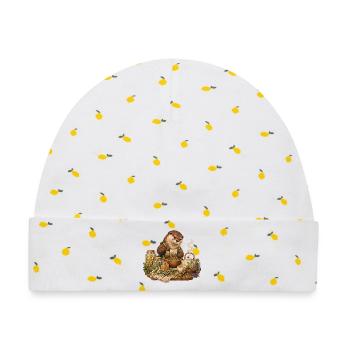 Otter mischt Kräutertee - Baby Premium Organic Mütze - Weiß/Zitronengelb - Vorne