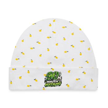 90 Minuten Hoffnung – Fußballfan Geschenkidee - Baby Premium Organic Mütze - Weiß/Zitronengelb - Vorne