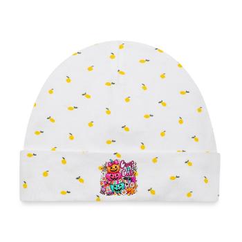 Creep It Cute Halloween - Baby Premium Organic Mütze - Weiß/Zitronengelb - Vorne