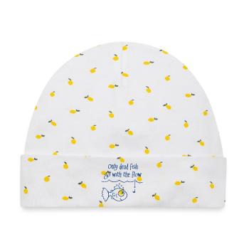Nur tote Fische gehen mit dem Strom - Baby Premium Organic Mütze - Weiß/Zitronengelb - Vorne