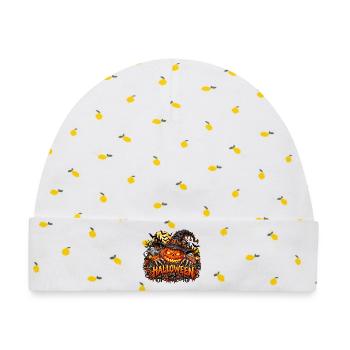 Halloween Kürbis Hexenhut - Baby Premium Organic Mütze - Weiß/Zitronengelb - Vorne