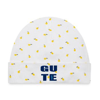 Gute Nacht - Baby Premium Organic Mütze - Weiß/Zitronengelb - Vorne