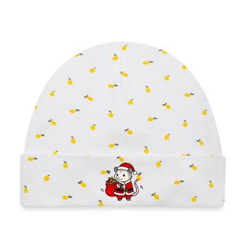 Niedliche Kawaii-Opossum-Weihnachtskunst - Baby Premium Organic Mütze - Weiß/Zitronengelb - Vorne