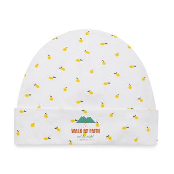 Walk By Faith Not By Sight – 2 Corinthians 5:7 - Baby Premium Organic Mütze - Weiß/Zitronengelb - Vorne