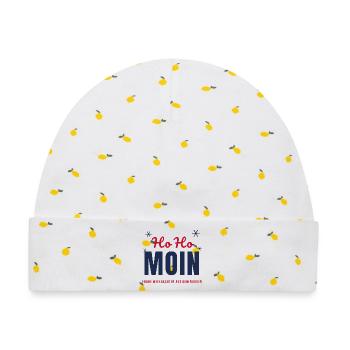 Ho Ho Moin – Frohe Weihnachten aus dem Norden - Baby Premium Organic Mütze - Weiß/Zitronengelb - Vorne