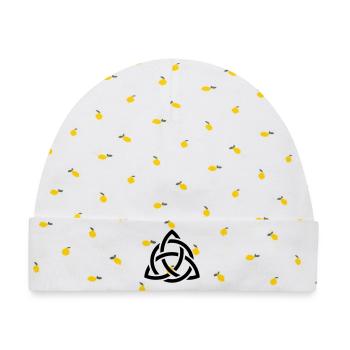 Celtic Knot - Baby Premium Organic Mütze - Weiß/Zitronengelb - Vorne