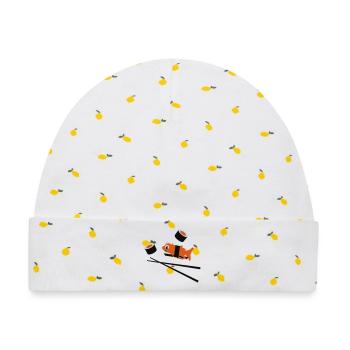 Sushi - Baby Premium Organic Mütze - Weiß/Zitronengelb - Vorne