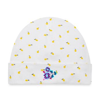 Hypnotische Blumen - Neonblumen - Baby Premium Organic Mütze - Weiß/Zitronengelb - Vorne