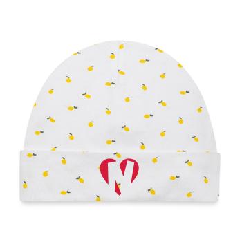 Herz N - I Love N - Buchstabe N - Baby Premium Organic Mütze - Weiß/Zitronengelb - Vorne