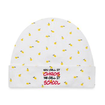 Schule - Baby Premium Organic Mütze - Weiß/Zitronengelb - Vorne