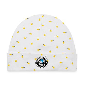rabbit with an eye patch and a mohawk - Baby Premium Organic Mütze - Weiß/Zitronengelb - Vorne