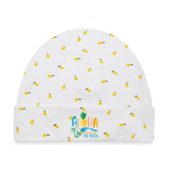 Beach - Baby Premium Organic Mütze - Weiß/Zitronengelb - Vorne