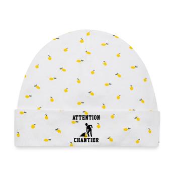 Achtung Website - Baby Premium Organic Mütze - Weiß/Zitronengelb - Vorne