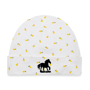 Friese im Galopp - Baby Premium Organic Mütze - Weiß/Zitronengelb - Vorne