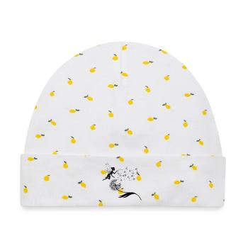 Feenflug-Silhouette mit Staub - Baby Premium Organic Mütze - Weiß/Zitronengelb - Vorne