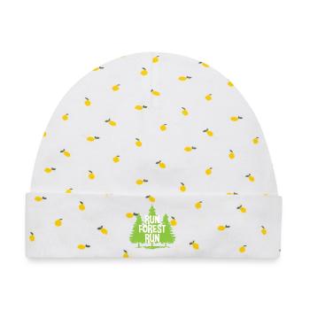 Run Forest Run - Baby Premium Organic Mütze - Weiß/Zitronengelb - Vorne