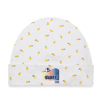 Surfcode - Baby Premium Organic Mütze - Weiß/Zitronengelb - Vorne