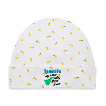 Teneriffa mein zweites Zuhause - Baby Premium Organic Mütze - Weiß/Zitronengelb - Vorne