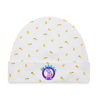 NERDY forever - Nerdbot - Baby Premium Organic Mütze - Weiß/Zitronengelb - Vorne
