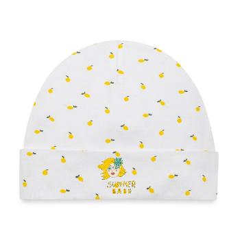 summer babe - Baby Premium Organic Mütze - Weiß/Zitronengelb - Vorne