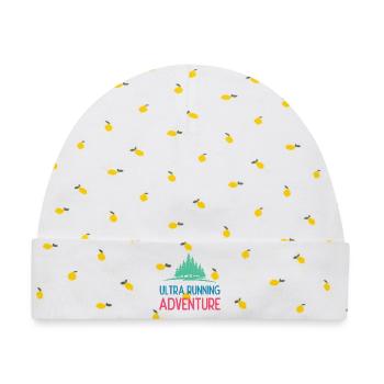 Ultra Running Advrenture - Baby Premium Organic Mütze - Weiß/Zitronengelb - Vorne