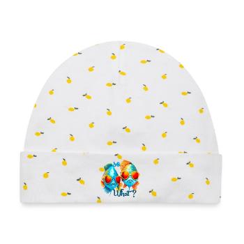 Bunte Fische mit Sonnenbrillen - Baby Premium Organic Mütze - Weiß/Zitronengelb - Vorne