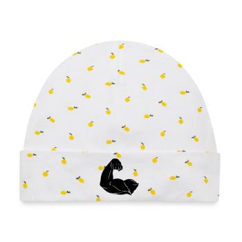 Schattenbild des Arms - Baby Premium Organic Mütze - Weiß/Zitronengelb - Vorne