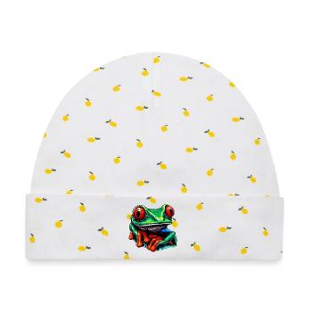 Rotäugiger Laubfrosch - Baby Premium Organic Mütze - Weiß/Zitronengelb - Vorne