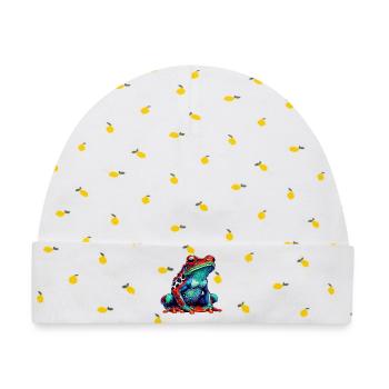 Frosch - Baby Premium Organic Mütze - Weiß/Zitronengelb - Vorne