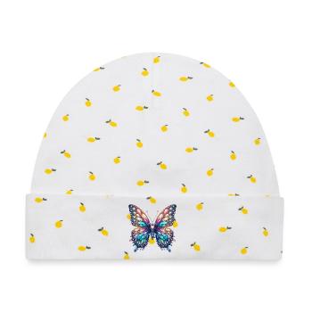 Schmetterling, Diamant, Diamanten, Kristalle, Kristall - Baby Premium Organic Mütze - Weiß/Zitronengelb - Vorne