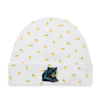 Panther - Baby Premium Organic Mütze - Weiß/Zitronengelb - Vorne