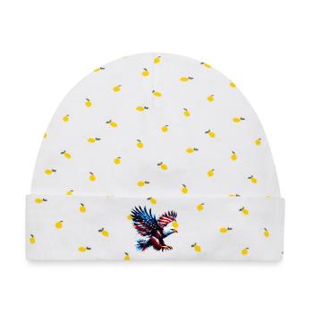 Adler Flagge USA USA Amerikanisch - Baby Premium Organic Mütze - Weiß/Zitronengelb - Vorne